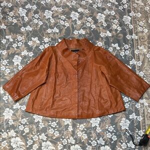 Lafayette 148 New York Brown Leather Jacket